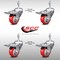 Service Caster 3.5 Inch SS Red Poly Swivel 10mm Threaded Stem Caster Set Total Lock Brake SCC-SSTSTTL20S3514-PPUB-RED-M1015-4 - alternate 5